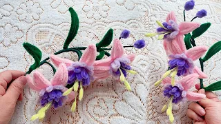 How To Make Fuchsia Flower With Pipe Cleaner | Pipe Cleaner Flower | Pipe Cleaner Craft