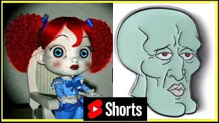 Poppy Playtime doll (Huggy Wuggy) turned into handsome Squidward! I am shocked😮#huggywuggy #shorts