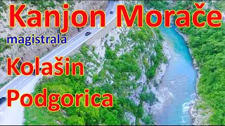 Morača Canyon and driving around Montenegro - highway from Kolašin to Podgorica - Nov 2021 FHD 60fps