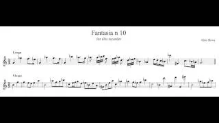 A. Bova, Fantasia n. 10, for alto recorder