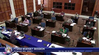 36th Guam Legislature FY2022 Budget Session - August 20, 2021 AM