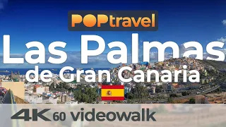 Walking in LAS PALMAS / Gran Canaria (Spain) - Old Town to Las Canteras - 4K 60fps (UHD)