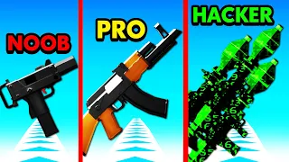 Upgrading NOOB vs PRO vs HACKER GUNS