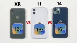 iPhone Xr Vs iPhone 11 Vs iPhone 14 - SPEED TEST (iOS 16.6)