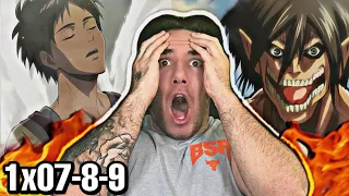 EREN’s ALIVE !? .. ATTACK ON TITAN 1x07, 1x08, AND 1x09 (REACTION)