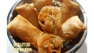 Rollitos Primavera con Tortilla de Harina vegetarianos | chinos caseros receta fácil😋 😋