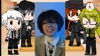 algunos personajes de bungo estray Dong reacciona a dazai Osamu