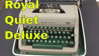 Vintage Royal Quiet Deluxe Typewriter - green keys