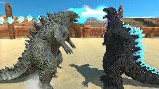 Godzilla 2014 VS Heisei Godzilla At Arena - Animal Revolt Battle Simulator