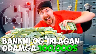 Birinchi bankni og'irlagan odam 100,000$ oladi - @MrBeast  O'zbekcha