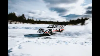 Audi Quattro S1 E2 at Stig Blomqvist ice driving - Routevare track in Sweden