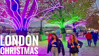 London - City Christmas Tour 2021| Southbank Christmas Market & Lights| Central London Walk [4K HDR]