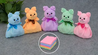 Cute kittens with a secret in a few minutes🐱From a napkin/towel🍬Quick gifts, no glue