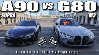 G80 M3 VS A90 SUPRA!  (S58 vs B58 Battle..)