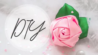 DIY: Satin ribbon rose without glue kanzashi | Lulusana