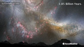 Future night sky after Milky Way and Andromeda merge