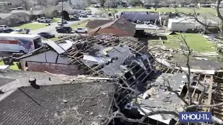 Drone video of Pasadena, Texas tornado