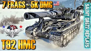 WoT T92 HMC Gameplay ♦ 7 Frags 5k Dmg ♦ SPG Arty Review