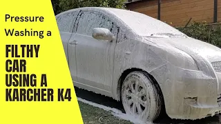 Pressure Washing a Filthy Car Using a Karcher K4 Pressure Washer and MJJC foam cannon S V3.0