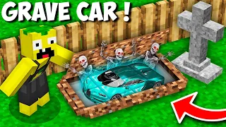 Who HIDE a DIAMOND CAR INSIDE GRAVE in Minecraft ? NEW BUGATTI IN CEMETERY !