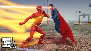 GTA 5 - Superman vs Flash - [4K] - Ultra Realistic Graphics Mod NaturalVision Evolved GTA V