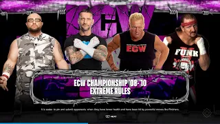 WWE 2K24 ECW Championship Match: CM Punk Vs Sandman Vs Bubba Ray Dudley Vs Terry Funk #wwe2k24