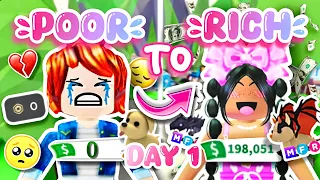 Trading From POOR To RICH In 7 Days Adopt Me Challenge (DAY 1) 🫧💗👑
