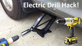 How to jack up a car with an electric drill