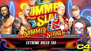 WWE 2K23 The Rock & Roman Reigns vs Cody Rhodes & Stone Cold - Extreme Rules
