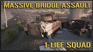 MASSIVE 1-LIFE BRIDGE ASSAULT  - 40v40 Squad Gameplay