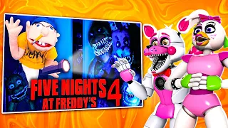 SML MOVIE: Five Nights At Freddys 4 REACTION with Glamrock Chica and Funtime Foxy