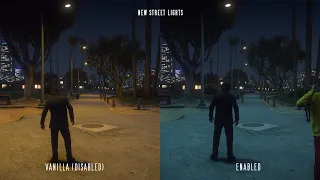 GTA 5 NaturalVision Evolved - New Street Lights (Comparison)