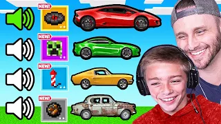 GUESS The SOUND w/ MY SON For his FIRST CAR (Minecraft)