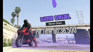 Time Trial Storm Drain with an unupgraded / stock Bati 801 [ GTA 5 Online ]