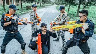 Nerf Guns War : Brave Police Of SEAL TEAM Special Use Nerf Gun Attack Leader Black Of Criminal Group