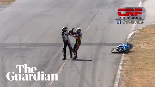 Fight erupts after bikes clash in Costa Rica motorcycle race