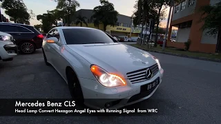 Mercedes Benz CLS Head Lamp Convert Hexagon Angel Eyes with Running Signal