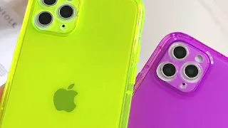 For iPhone - Neon Shock Proof Case - Full Cover Soft Case + Camera Protection Lens Cover