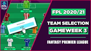 FPL GAMEWEEK 3 TEAM SELECTION | GW3 WILDCARD for Fantasy Premier League 2020-21