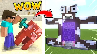 MINECRAFT BUT, MOBS TURN INTO STATUES...