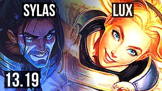 SYLAS vs LUX (MID) | 8 solo kills, 300+ games, Dominating, 16/4/4 | BR Master | 13.19