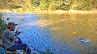 Quando senti o peso já sabia que o peixe era gigante, olha as tilapias ai! Pescaria