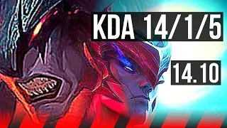 AATROX vs YONE (TOP) | 14/1/5, Legendary | EUW Master | 14.10