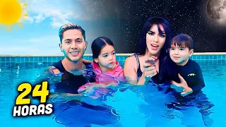 DORMIMOS EN LA PISCINA CON KIMA Y JUANITO  😱 Jukilop | Kimberly Loaiza