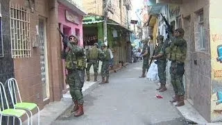 Brazilian army patrolling Rio de Janeiro