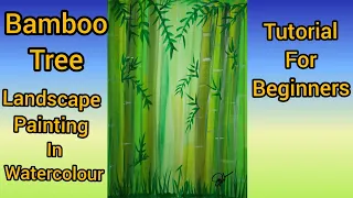 How to paint the bamboo tree's iin watercolour || Painting tutorial for beginners