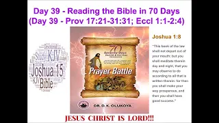 Day 39 Reading the Bible in 70 Days 70 Seventy Days Prayer and Fasting Programme 2021 Edition