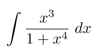 Integral of x^3/(1+x^4) (substitution)