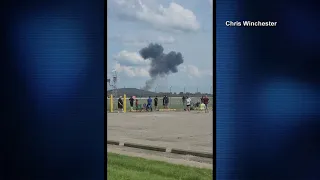 Plane crashes in flames at Thunder Over Michigan air show