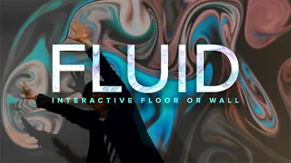 Fluid interactive floor or wall effect
